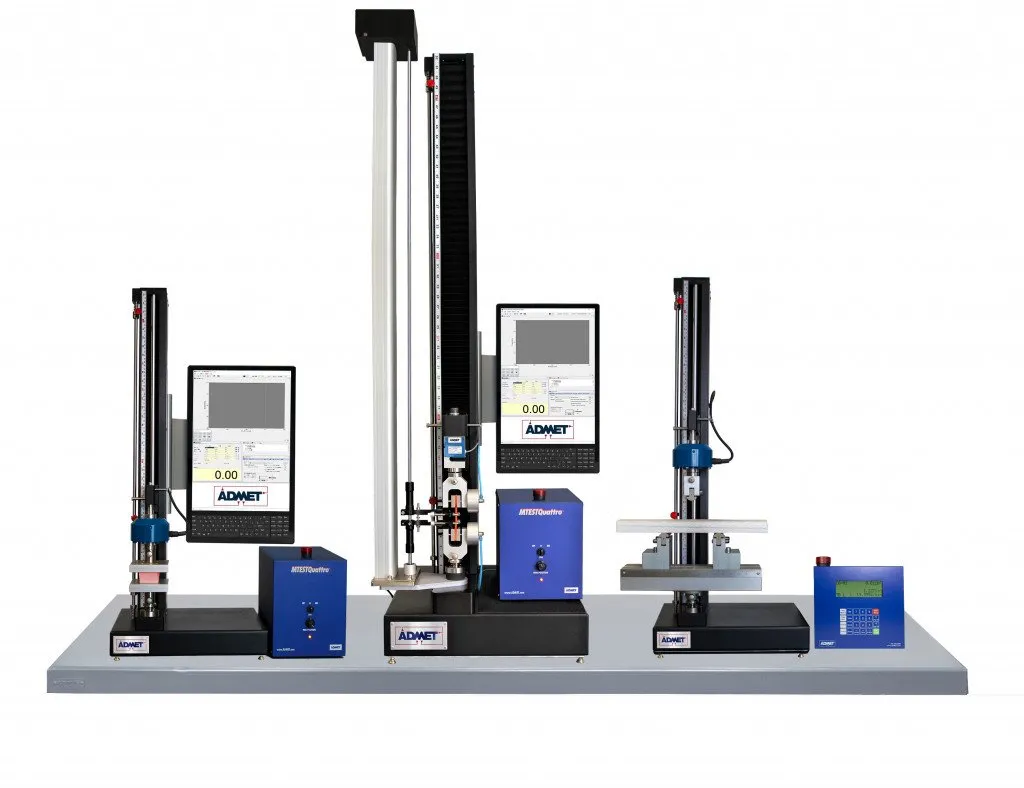 Single Column Material Testing System, performing a compression, tensile, and bend test