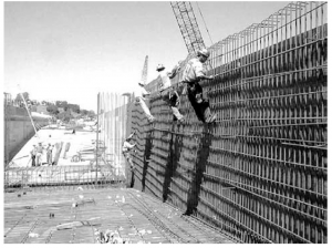 Rebar installation (courtesy HDR Engineering)